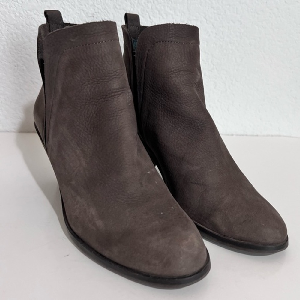 Lucky Brand Brown Taupe Nubuck Leather Western Heel Slip On Booties 8